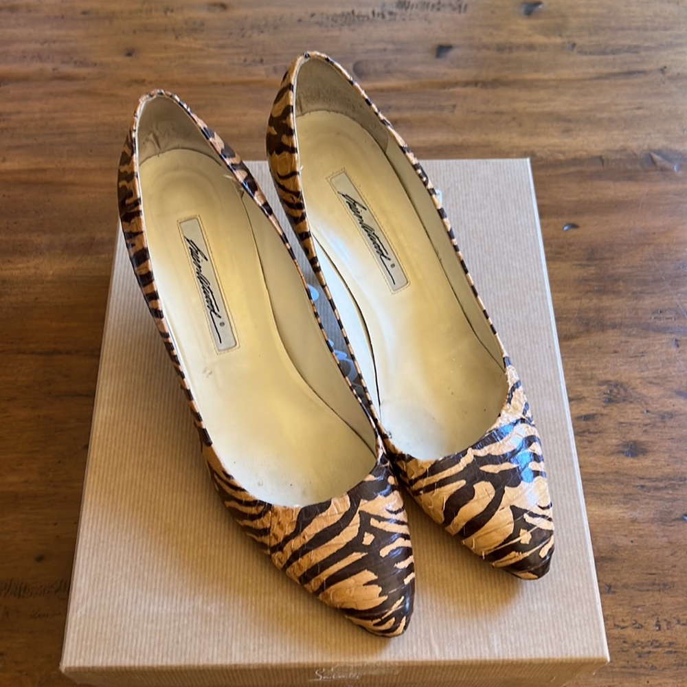 Brian Atwood Zebra Print Heeled Pump Size 10 US – 40 EU